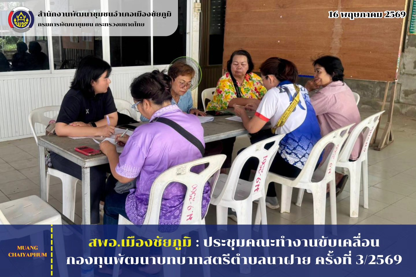 ประชุมคณะทำงานขับเคลื่อนกองทุนพัฒนาบทบาทสตรีตำบลนาฝาย ครั้งที่ 3/2569