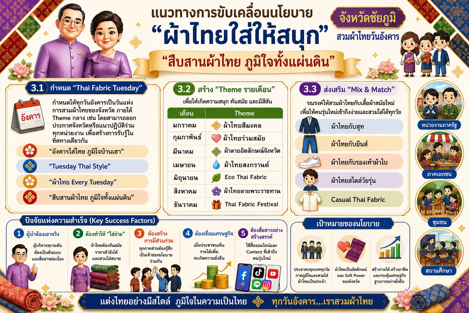 สำนักงานพัฒนาชุมชนจังหวัดชัยภูมิ  ขับเคลื่อนนโยบาย "ผ้าไทยใส่ให้สนุก"  