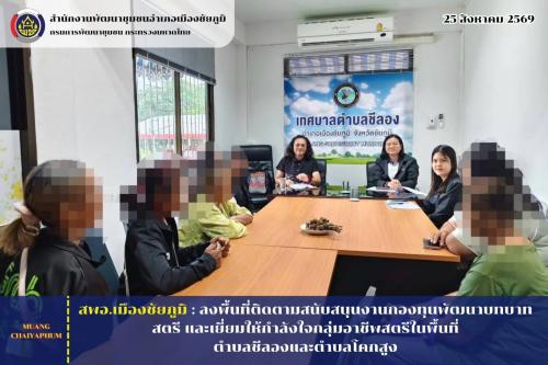ลงพื้นที่ติดตามสนับสนุนงานกองทุนพัฒนาบทบาทสตรี และเยี่ยมให้กำลังใจกลุ่มอาชีพสตรีในพื้นที่ตำบลชีลองและตำบลโคกสูง